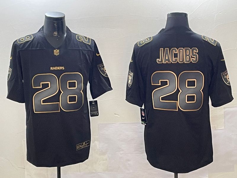 Men Oakland Raiders #28 Jacobs Black Gold 2024 Nike Limited NFL Jersey style 01082